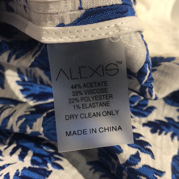 Alexis Lodi Blue and White Palm Jacquard Skirt - Picture 9 of 9